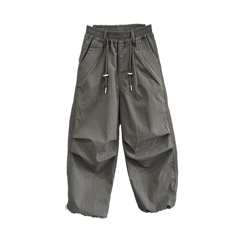 子供服 パンツ ガールズ ボーイズ カーゴパンツ ワイドレッグ ロングパンツ ミリタリーパンツ ウエスト..