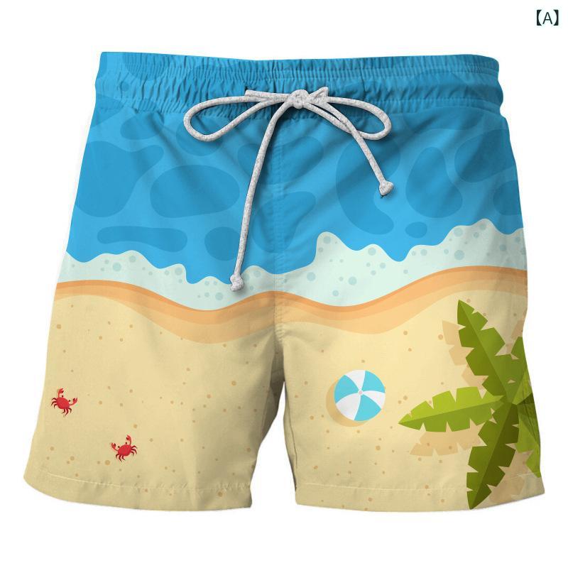 ハーフパンツ メンズ 男性用 リゾート ビーチパンツ 速乾 ショートパンツ ポリエステル 花柄 ビーチ 海水浴 普段使い アウトドア(x2)