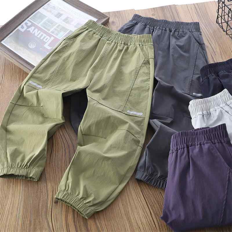 子供用パンツ 夏用 ワークパンツ 薄手 伸縮性パンツ 中 పెద్ద 子供用 絞り 速乾パンツ ネイビー グレー..