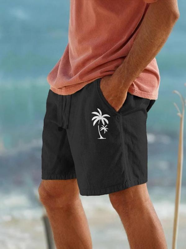 メンズ 水着 海パン サーフパンツ ビーチパンツ ハーフパンツ アロハ柄 パームツリー柄 3Dプリント ポリエステル 伸縮性 スポーツ トレーニング ランニング(x2)