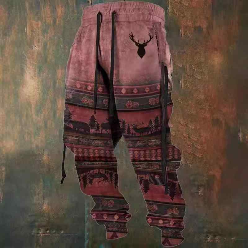 Rakuten - パンツ メンズ スウェットパンツ スポーツ カジュアル ロングパンツ ドローストリング 伸縮ウエスト 3Dプリント ポリエステル 手绘柄 直筒型 オールシーズン(x2)