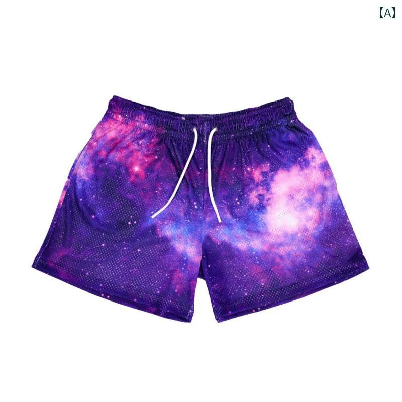 ハーフパンツ メンズ 男性用 メッシュ 通気性 ランニング トレーニング スポーツ 短パン イージーパンツ ポリエステル 薄手 普段使い リラックス ウェア