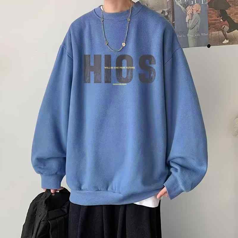 スウェット メンズ 秋冬 トップス 長袖 プルオーバー 裏起毛 トレーナー ゆったり 大きめサイズ ストリート アメカジ プリント ブラック ホワイト イエロー ブルー