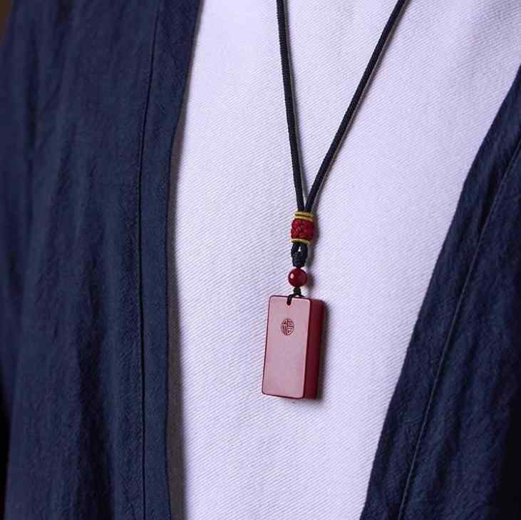 ペンダント メンズ ネックレス レディース 朱砂 平安是福 紫金砂 お守り アクセサリー ペンダントトップ 開運 ラッキーアイテム
