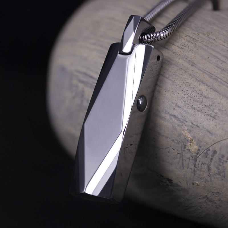 ネックレス メンズ 男性用 タングステン 磁石 ペンダント シルバー 幾何学模様 小さめ 調整可能 シンプ..