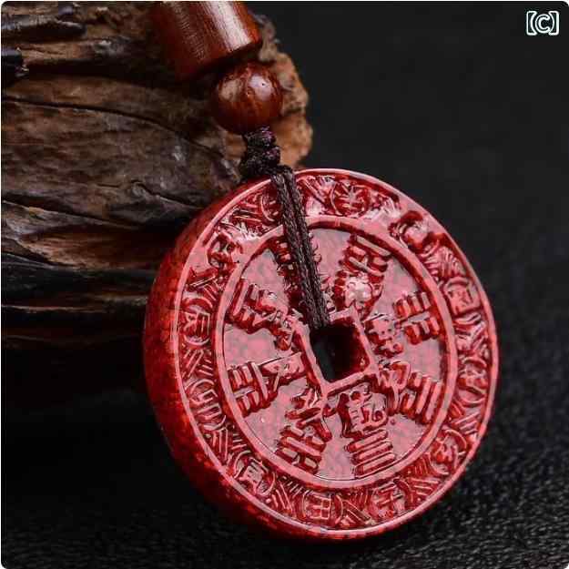 ネックレス レディース メンズ 石 朱砂 山鬼 花銭 貔貅 ペンダント 本命年 魔除け お守り 開運 レトロ アジアン テイスト