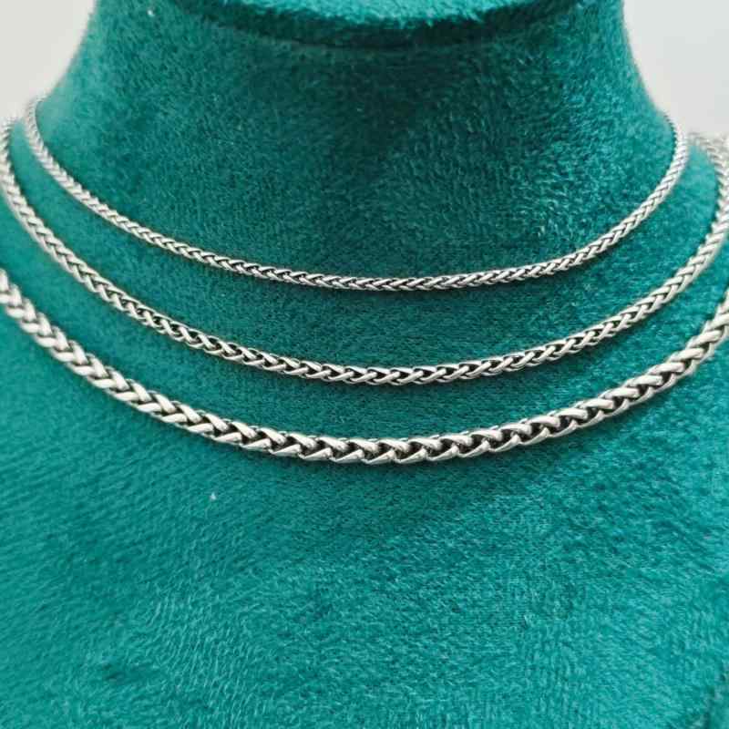 ネックレス 男女兼用 S925 シルバー スネークボーン チョーカー テールチェーン レトロ ヴィンテージ 45cm 50cm 55cm 60cm 65cm 70cm