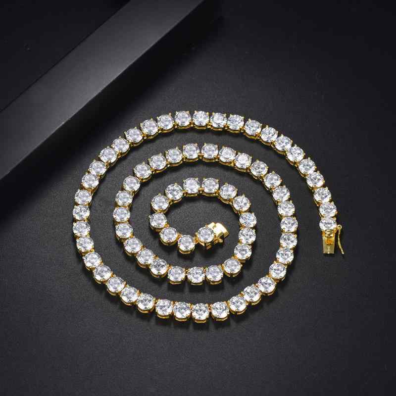 ネックレス メンズ レディース 4爪 ジルコニア テニスネックレス シルバー ゴールド 2mm 3mm 4mm 5mm 6..