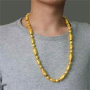 ネックレス メンズ 男性用 U形 幾何学模様 電気メッキ加工 中国風 レトロ ペンダント 41cm-50cm ゴールドカラー