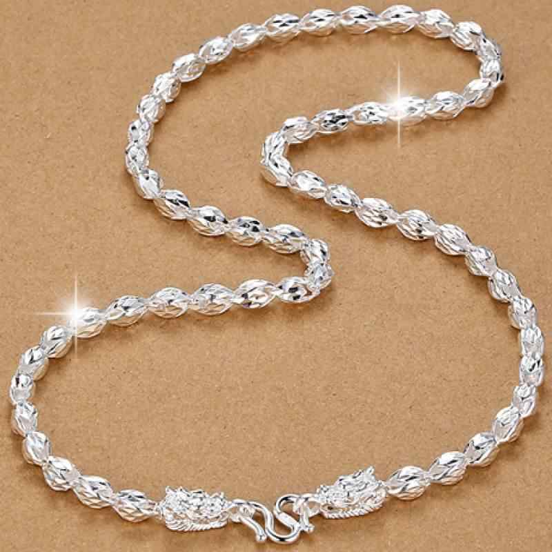 ネックレス メンズ 999シルバー ドラゴン 龍 51cm 56cm 61cm 幾何学模様 太め チェーン ペンダント 男..