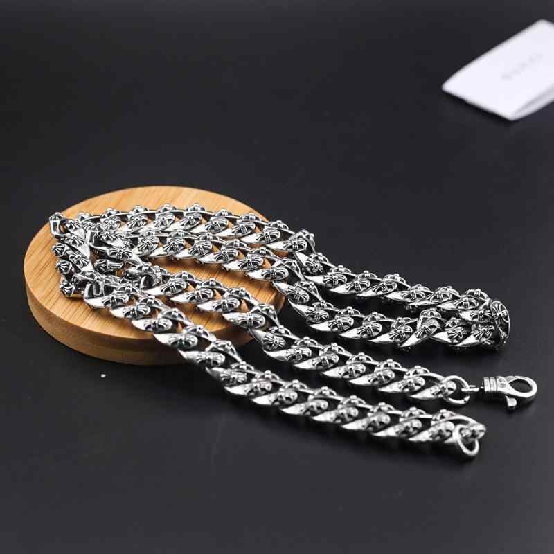 ネックレス メンズ 男性用 十字架 クロス モチーフ チョーカー 高見え ヴィンテージ風 レトロ 古美色 ペンダント 幾何学模様 ヒップホップ ストリート 電気メッキ加工 ボックスチェーン