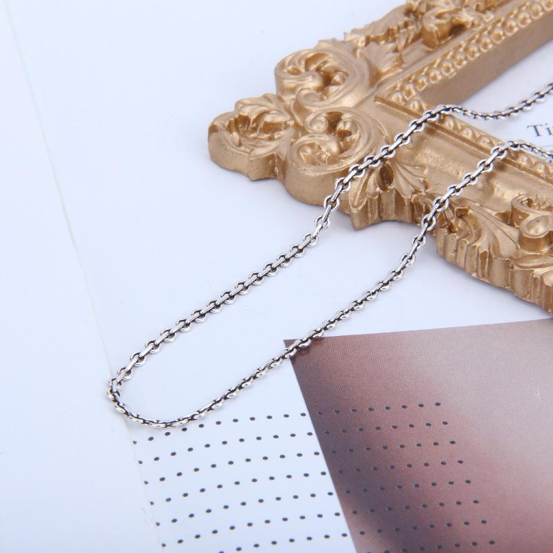 ネックレス メンズ レディース s925 シルバー O型 十字 クロス レトロ 個性 鎖骨 925銀 ペンダント 40c..