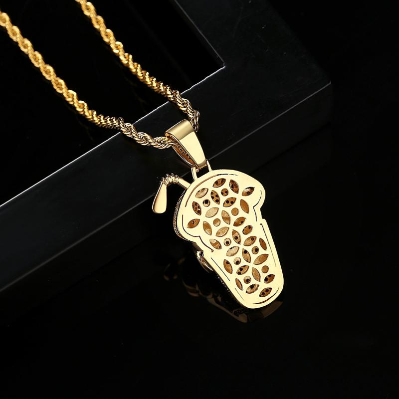 ネックレス メンズ 幾何学型 ジルコニア ヒップホップ ラッパー 麻花チェーン ストリート ペンダント チョーカー アクセサリー