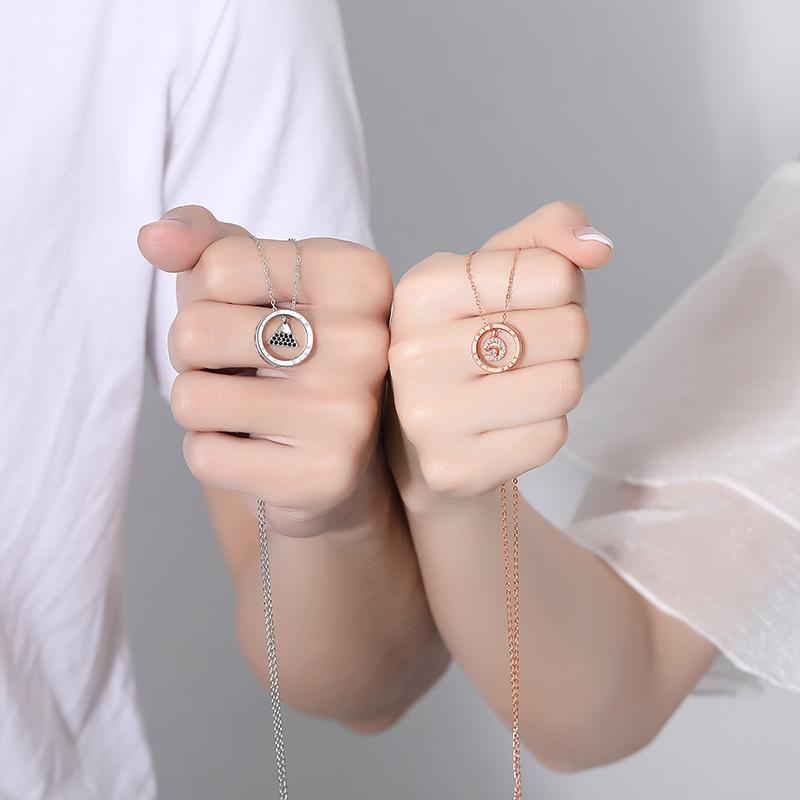 ネックレス メンズ レディース シルバー925 ペア モビウス ペンダント 幾何学模様 チョーカー スタイリッシュ アレルギー対応 シルバーアクセサリー