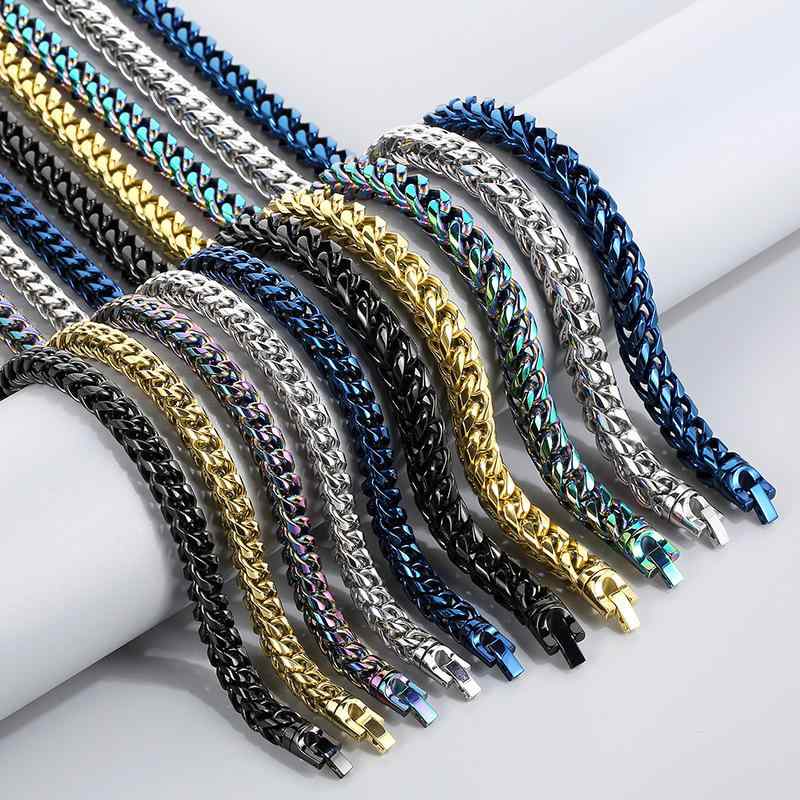 ネックレス メンズ チタン鋼 龍骨チェーン 幾何学模様 パンク ヒップホップ クール 真空電気メッキ加工 個性 スタイル ペンダント ネッ..
