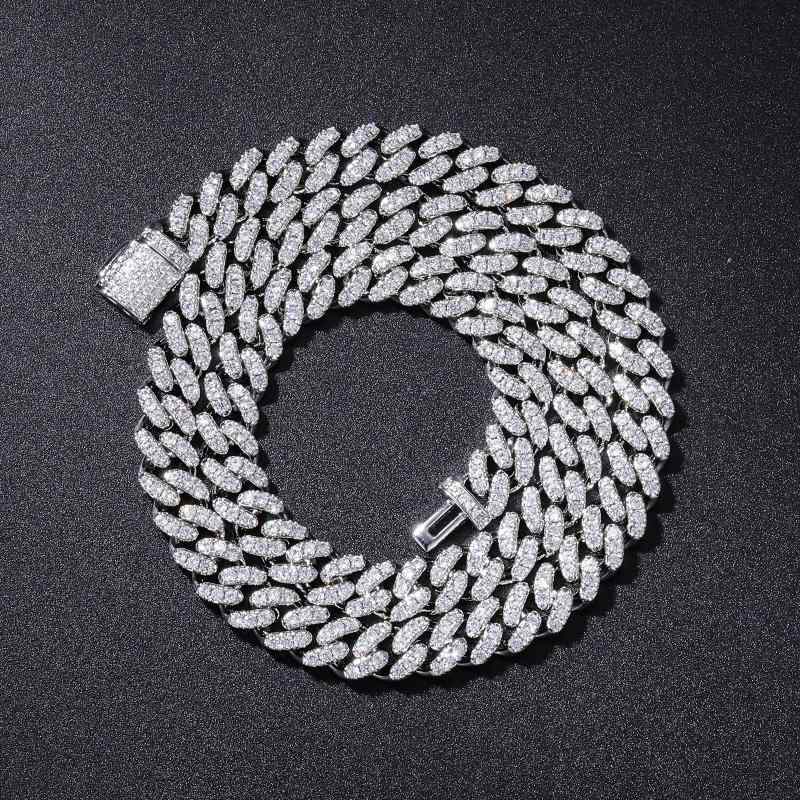 ネックレス メンズ レディース キューバチェーン 8mm ジルコニア 幅広 幾何学模様 ヒップホップ アクセサリー ストリート スタイル ゴールド シルバー ローズゴールド