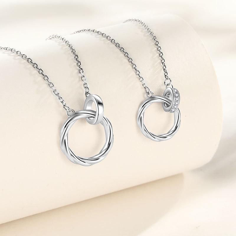 ネックレス ペア メンズ レディース シルバー モビウスの輪 幾何学模様 チョーカー ペンダント 925銀 通勤 普段使い