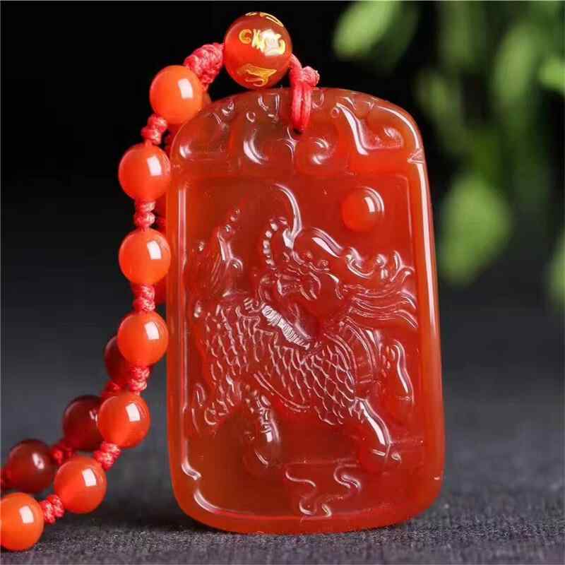 ネックレス レディース メンズ 石 レッドアゲート 麒麟 ペンダントトップ アニマルモチーフ アクセサリ..