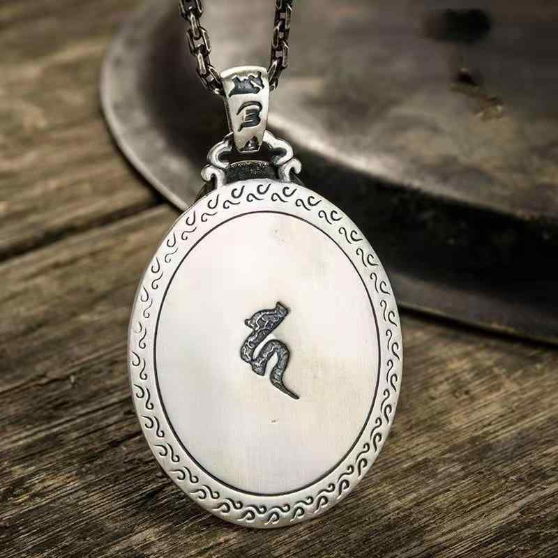 ネックレス メンズ レディース 地蔵菩薩 普賢菩薩 文殊菩薩 薬王菩薩 観音菩薩 ペンダント 合金 幾何学模様 レトロ エスニック 電気メッキ加工