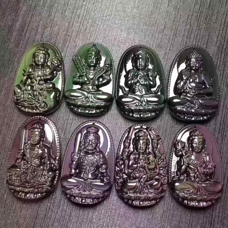 ネックレス レディース メンズ 黒曜石 十二支 守護本尊 ペンダント お守り 縁起物