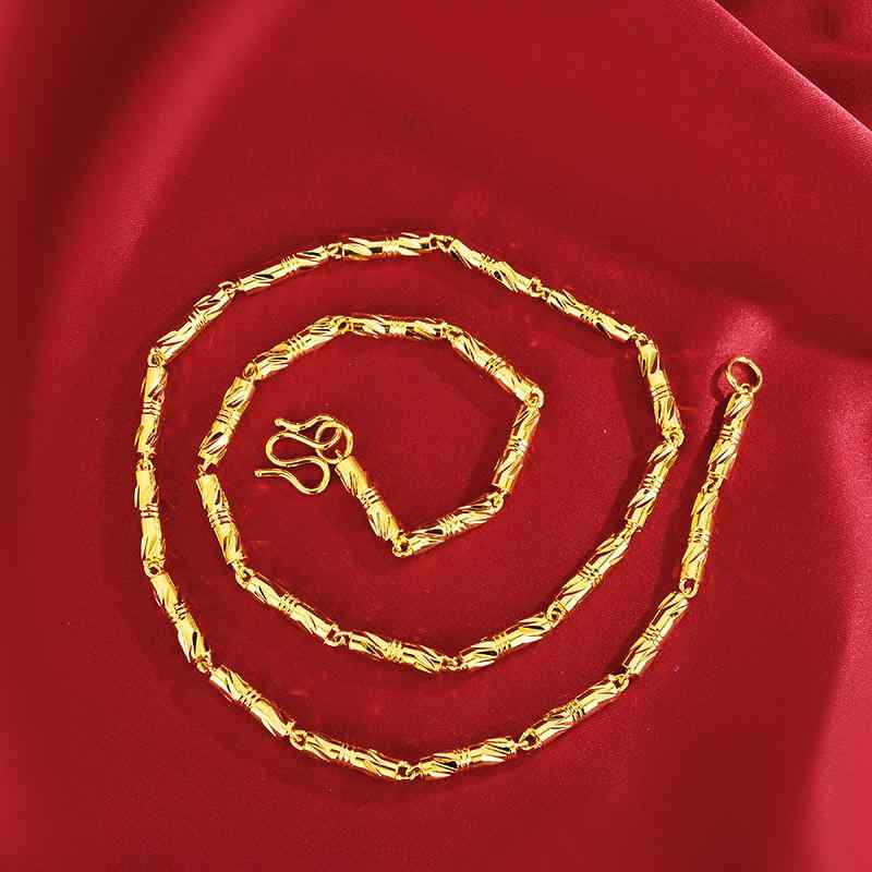 ネックレス メンズ レディース 幾何学模様 5nゴールドカラー 竹モチーフ 竹節チェーン ペンダント サージカルステンレス アレルギー対応 エレガント おしゃれ 通勤用