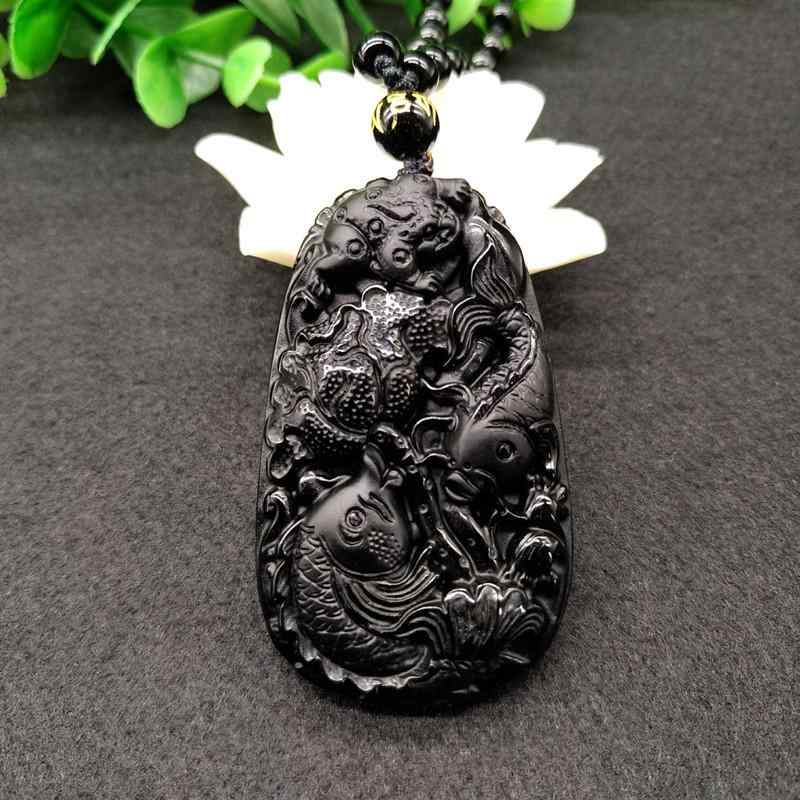 ネックレス レディース メンズ 水晶 黒曜石 双魚 金蟾 蓮の葉 ペンダント 民族風 アニマルモチーフ