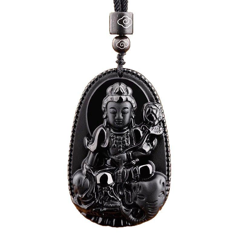 ネックレス レディース メンズ 黒曜石 十二支 守護本尊 ペンダント エスニック アミュレット 開運 お守り 千手観音 虚空蔵菩薩 文殊菩薩 普賢菩薩 勢至菩薩 大日如来 不動明王 阿弥陀如来