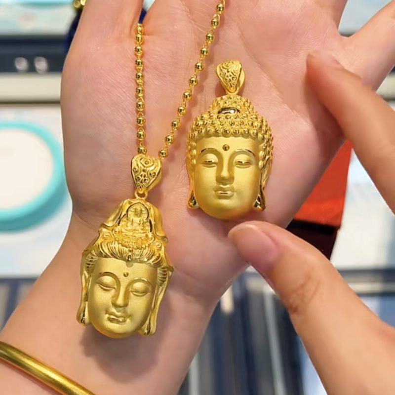 ネックレス メンズ レディース 仏像 観音像 ペンダントトップ 男性用 女性用 ゴールド お守り 幾何学模様 古法 縁起物・素材: 銅・形状: 幾何学型・加工: 電気メッキ・カラー: 古法佛頭.古法観音頭・スタイル: 简约・カテゴリ: ネッ...