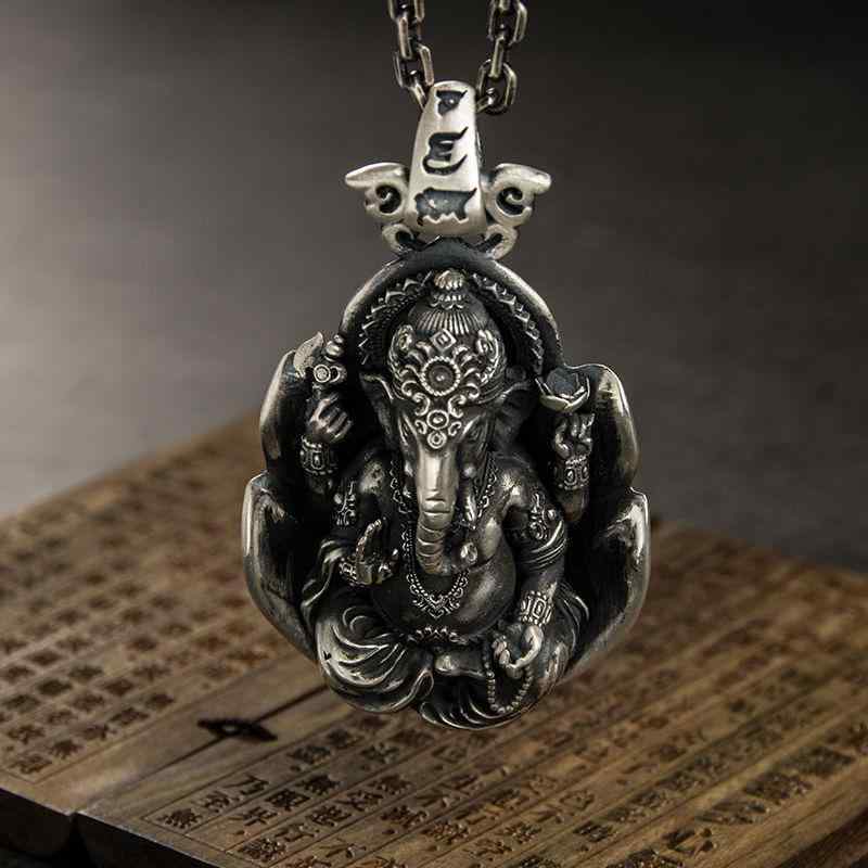 ネックレス メンズ 男性用 象 ゾウ 吉祥 ペンダント 仏像 レトロ アンティーク風 中国風 アジアン エスニック 首飾り アクセサリー・素材: 銅・モチーフ: 動物/十二支・加工: 電気メッキ・カラー: 佛牌ペンダント（革紐付き）, 佛牌...