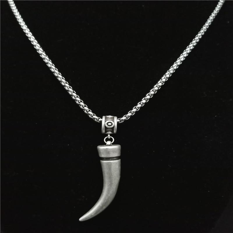 ネックレス メンズ 男性用 パンク ロック 切り替え ペンダント ネックレス ステンレス 流行 アクセサリー レトロ 古銀(x2)