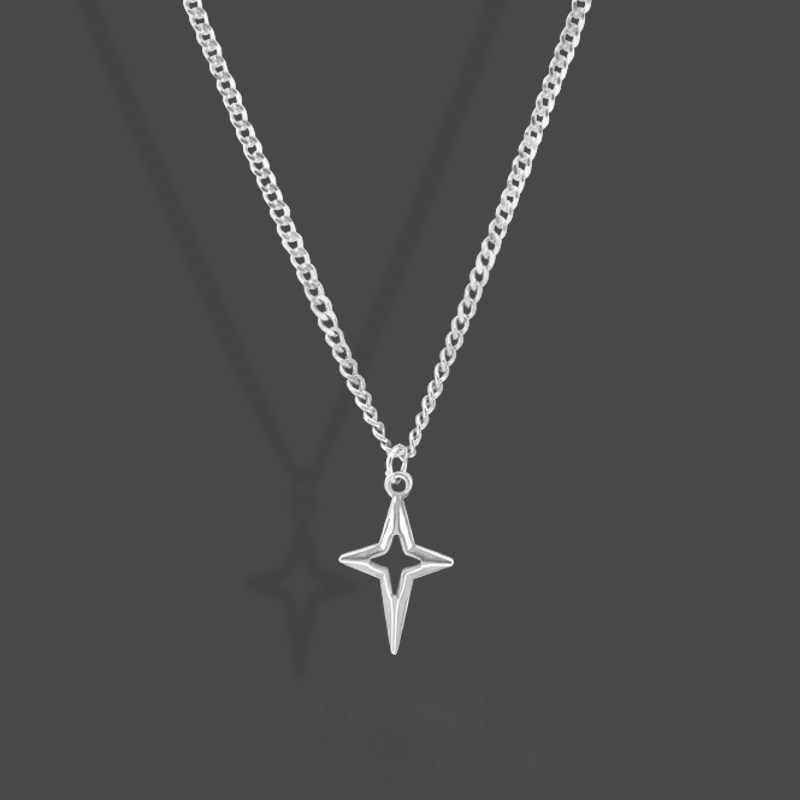 ネックレス メンズ レディース 十字架 星 ペンダント チョーカー 男女兼用 合金 風 パンク ヒップホップ ストリート ロック クール 電気メッキ加工 アレルギー対応