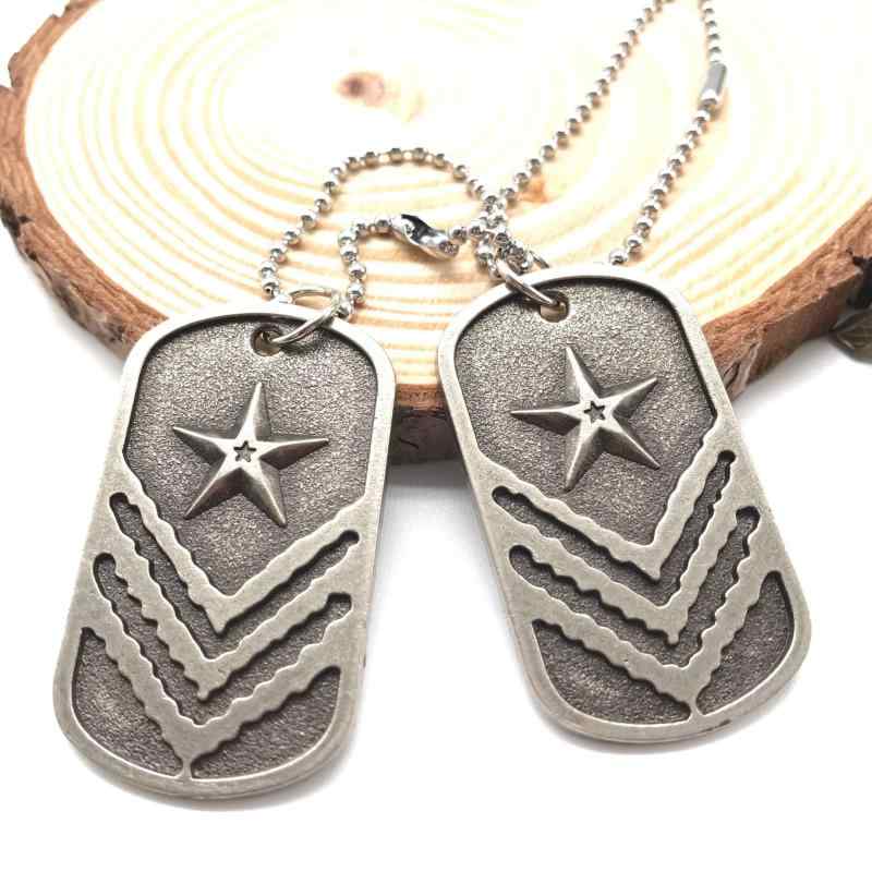 ネックレス メンズ レディース 男性用 女性用 ヴィンテージ ミリタリー ドッグタグ ペンダント 合金 幾..