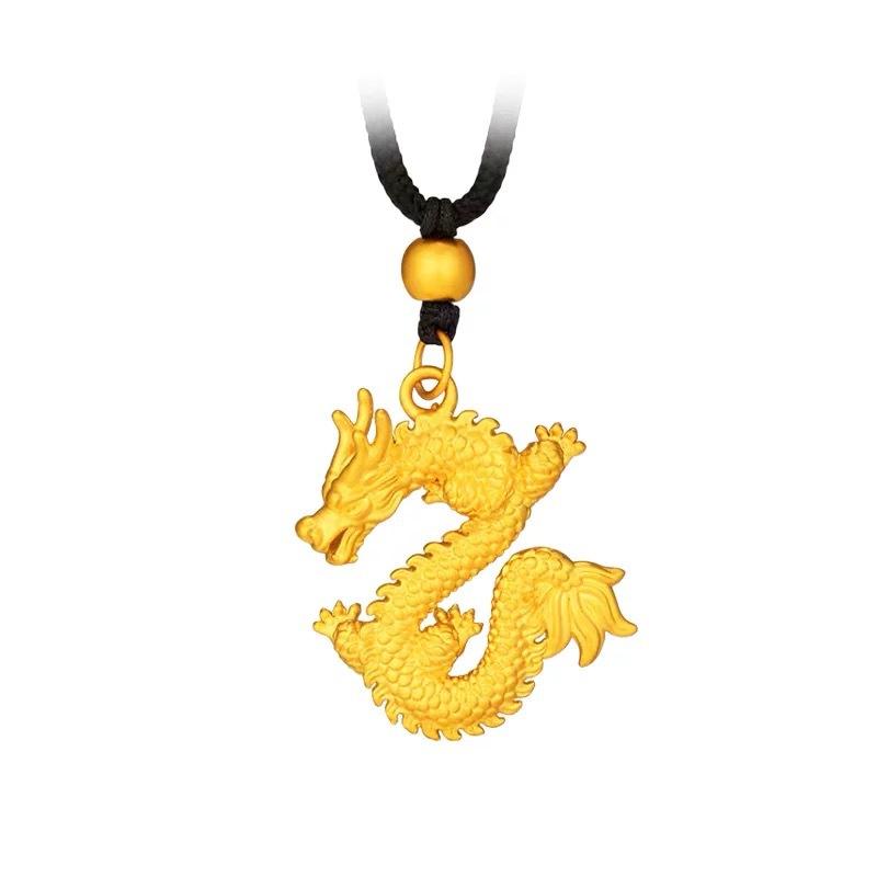 ネックレス メンズ レディース 飛龍 ペンダント チョーカー エスニック アニマルモチーフ 干支 ドラゴン ゴールド 電気メッキ加工