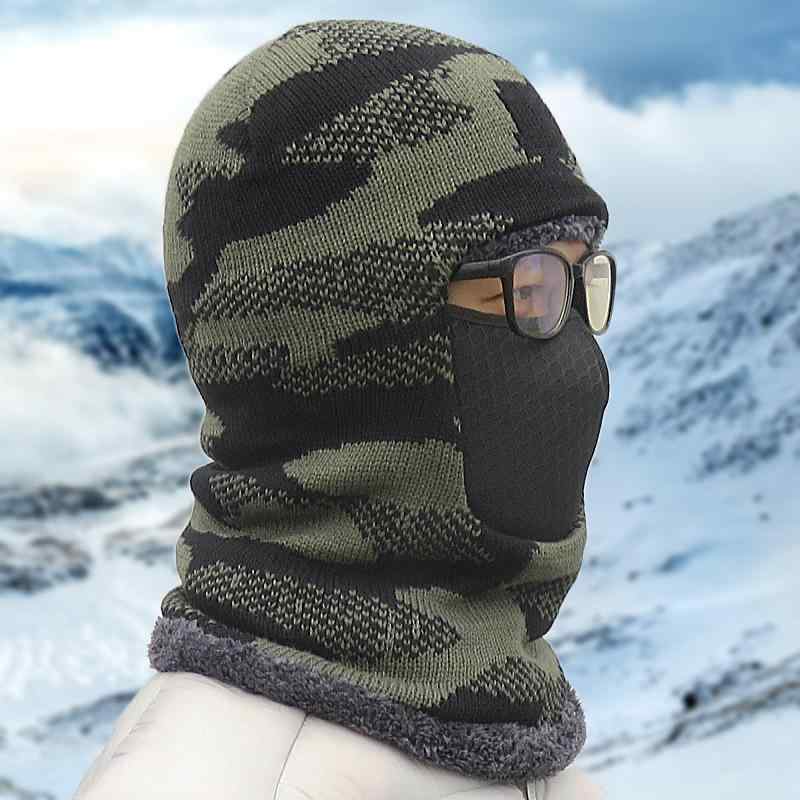 ニット帽 メンズ 防寒 迷彩 マスク バラクラバ 裏起毛 ネックウォーマー 覆面帽 耳当て付き 秋冬 暖かい 伸縮性 防風 サバイバルゲーム(x10)