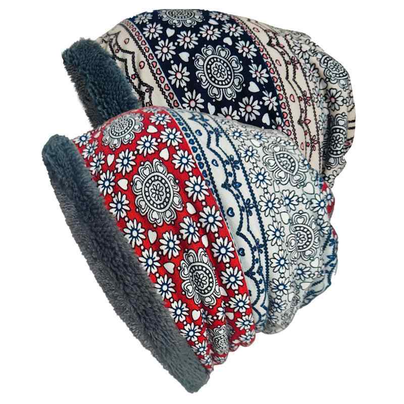 ニット帽 レディース メンズ 防寒 ネックウォーマー 2way ビーニー 秋冬用 堆堆帽 水波紋柄 レンガ色 ..