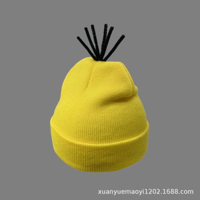 ニット帽 男女兼用 ウィッグ付き ビーニー 帽子 ケア帽子 堆堆帽 黄色 無地 秋冬 保温 防風 室内 室外・カテゴリ: ニット帽・対象: 男女兼用・素材: アクリル・機能: 保温.防風・シーン: 屋内.屋外・スタイル: 個性・色: 黄色・...