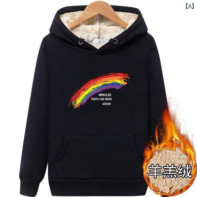 パーカー メンズ 裏起毛 スウェット プルオーバー 秋冬 厚手 防寒 暖かい ゆったり 韓国 プリント ポリ..