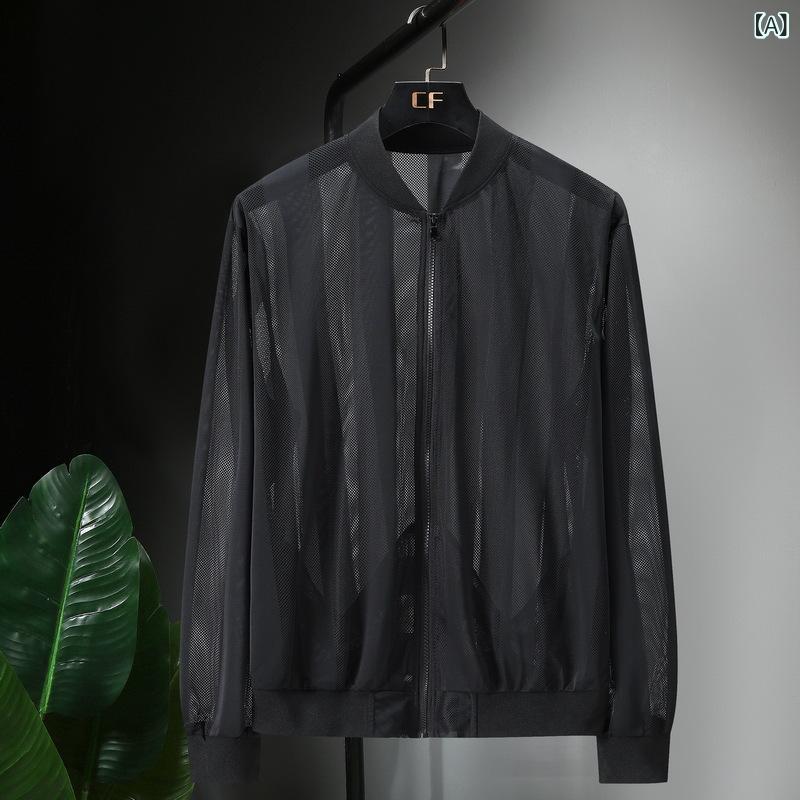日焼け防止 服 男性の 夏 大きいサイズ 薄 通 気 ジャケット 屋外 釣り 皮膚 服 春 メッシュ コート 日..