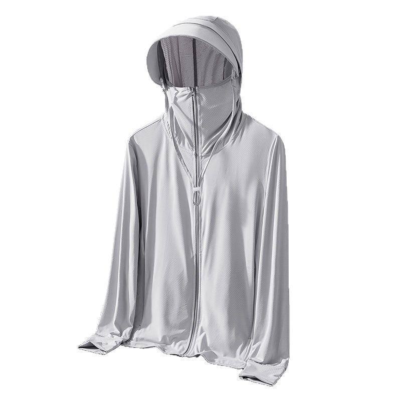 アウター メンズ 接触冷感 薄手 防UV パーカー 紫外線対策 撥水 速乾 フルジップ ライトジャケット 釣り アウトドアウェア 春夏 グレー 紺色