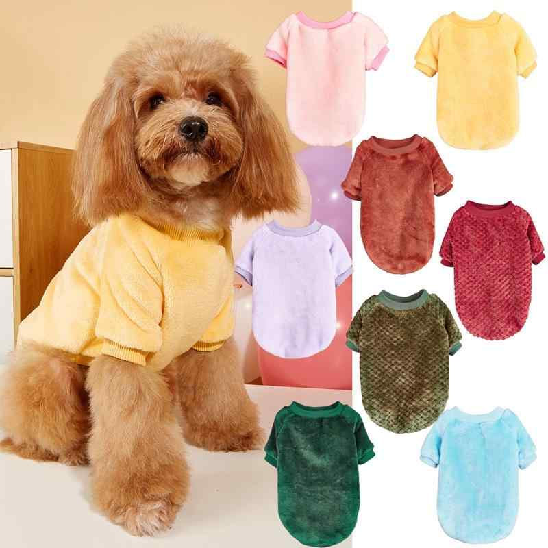 ペット服 犬 猫 秋冬 珊瑚フリース 2脚 ピンク イエロー 水色 小型犬 猫用 暖かい 防寒 カジュアル かわいい