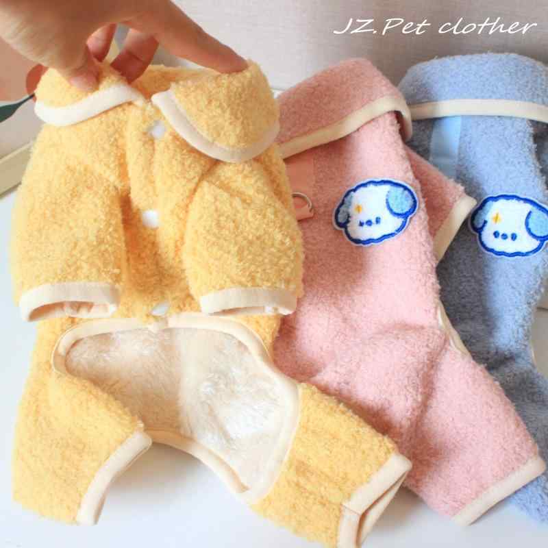 犬服 小型犬用 秋冬服 フリース あったか ドッグウェア 防寒着 かわいい 青 ピンク 黄色