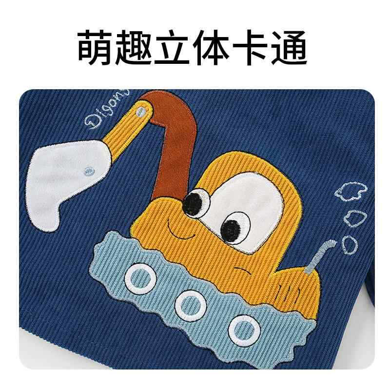 子供用エプロン 男の子 ベビー 秋冬 防水 防汚 コーデュロイ 長袖 幼児 食事用 スタイ 幼稚園 保育園 遊び着 80 90 100 110 120 130 140cm