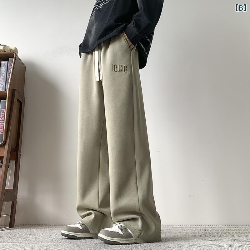 パンツ メンズ ズボン ストレートパンツ ゆったりサイズ ワイドレッグパンツ スポーツ カジュアルパンツ 秋冬 伸縮性 ブラック グレーグリーン ダークグレー カーキ M L XL 2XL 3XL 4XL 5XL 6XL 7XL 8XL