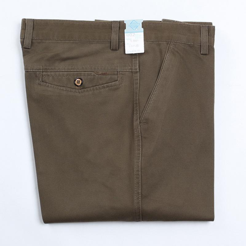 Rakuten - カジュアルパンツ メンズ 男性用 ズボン コットン ストレート 高齢者 シニア 厚手 薄手 無地 黒 ブラック 紺 ネイビー グレー カーキ ベージュ アイボリー(x2)