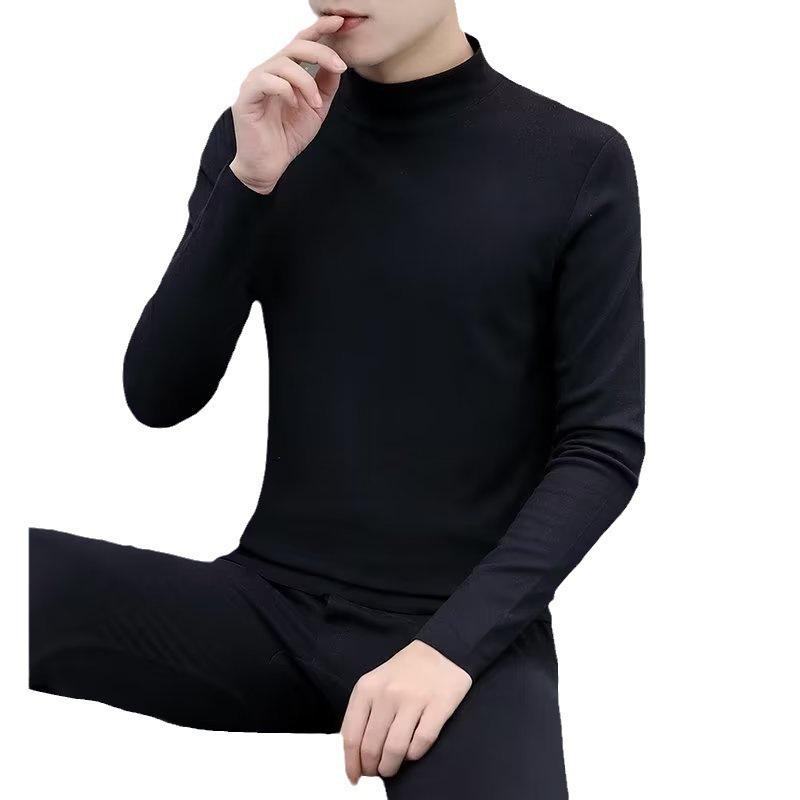 インナー 上下セット メンズ 裏起毛 あったかインナー 長袖 高機能インナー 肌着 高襟 防寒 暖かい 無地 伸縮性 ストレッチ 秋冬