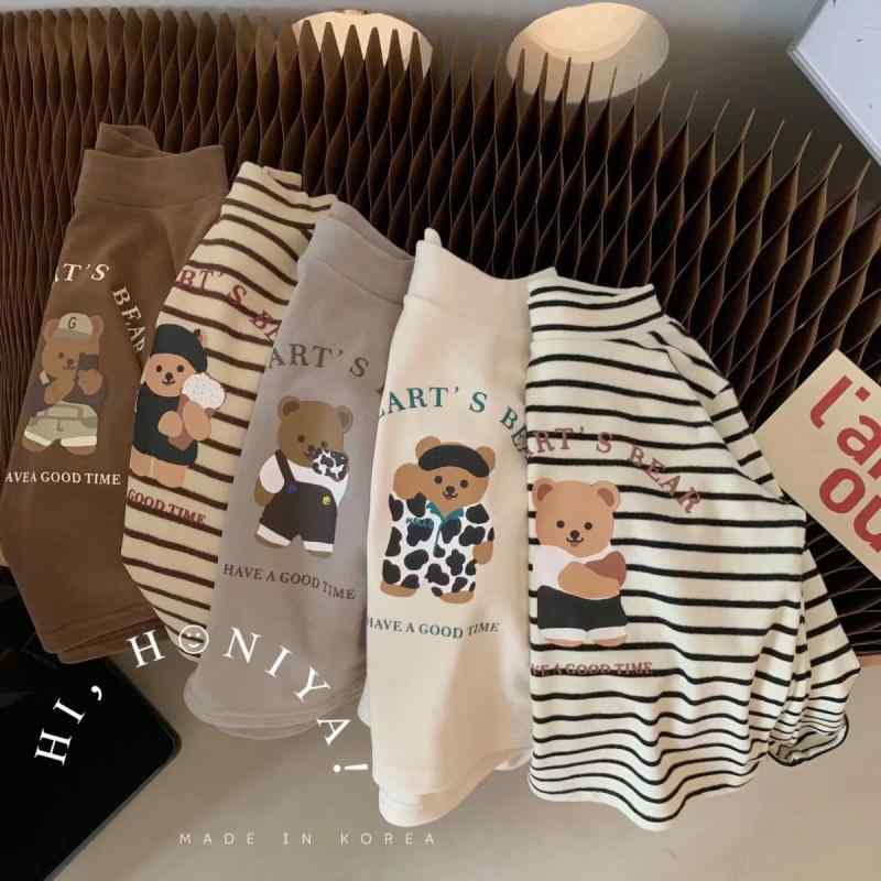Tシャツ キッズ 男女兼用 秋冬 長袖 高襟 カットソー 子供服 ベビー服 小熊 かわいい 暖かい 黒白ストライプ グレー 再生繊維 あったかインナー・性別: 男の子・スタイル: カジュアル・袖丈: 長袖・対象年齢: 新生児(0~1歳.80cm以下)・柄: 小熊/小猪/小動物・・主な素材: 兔毛・レベル: B類・ネックライン: ハイネック・機能: 保温・カラー: 黒白ストライプ, 咖啡色ストライプ, グレー, ミルクホワイト, 咖啡色・対応身長: 90cm, 100cm, 110cm, 120cm, 130cm, 140cm・製品カテゴリ: 子供用Tシャツ