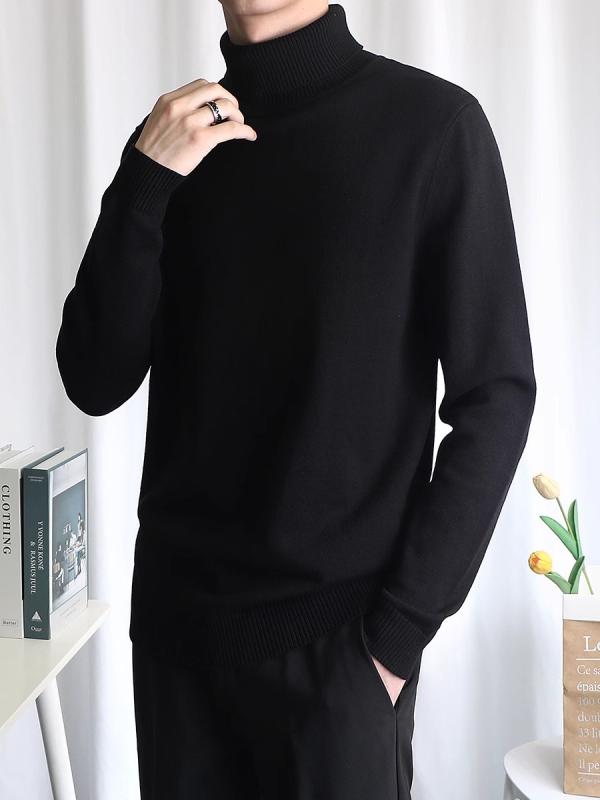 Rakuten - ニット メンズ ニットセーター タートルネック 裏起毛 厚手 スリムフィット 長袖 トップス 韓国 あったか プルオーバー インナー カジュアル オシャレ ポリエステル ホワイト ブラック ブルー グレー ブラウン 秋冬