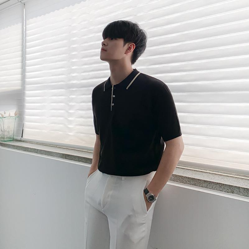 Tシャツ メンズ 男性用 半袖 ポロシャツ 接触冷感 ニット スリム 襟付き トップス カットソー 無地 薄手 接触冷感 通気性 伸縮性 ブラック カーキ・カテゴリ: Tシャツ・スタイル: ストリート・柄: 無地・フィットタイプ: ルーズ・袖丈: 半袖・・素材: 綿・素材割合: 95%・カラー: カーキ.ブラック・サイズ: M.L.XL.2XL・対象: メンズ