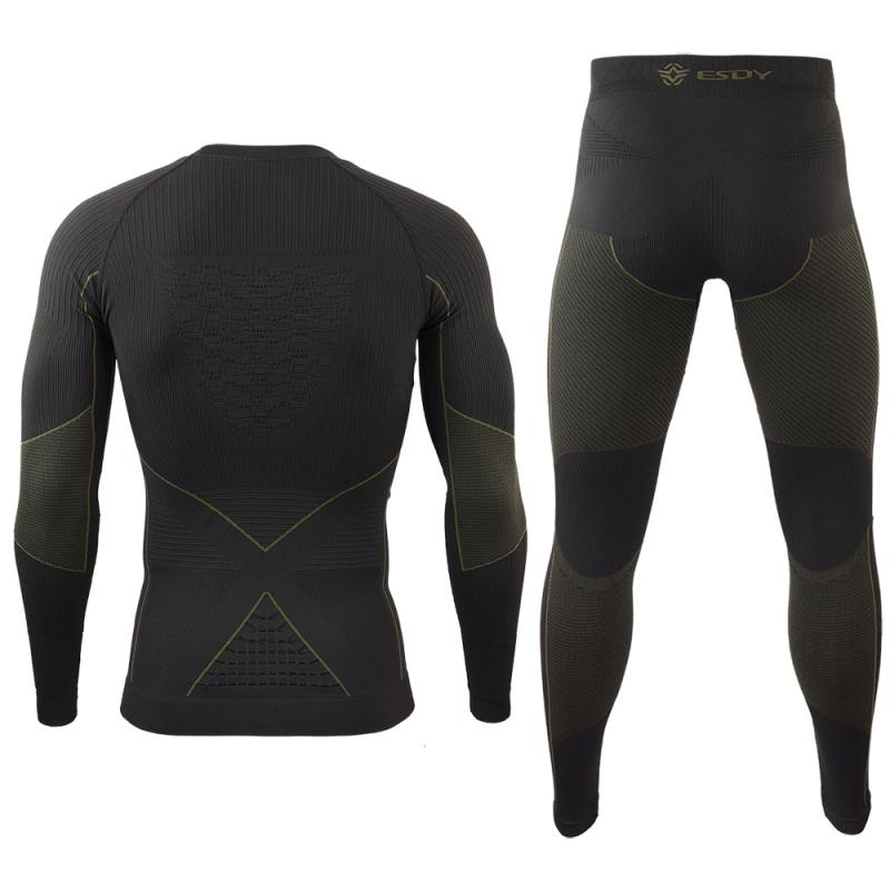 スポーツウェア 男性用 保温インナー 上下セット サイクルウェア トレーニングウェア ランニング 登山 秋冬 ブラック グレー