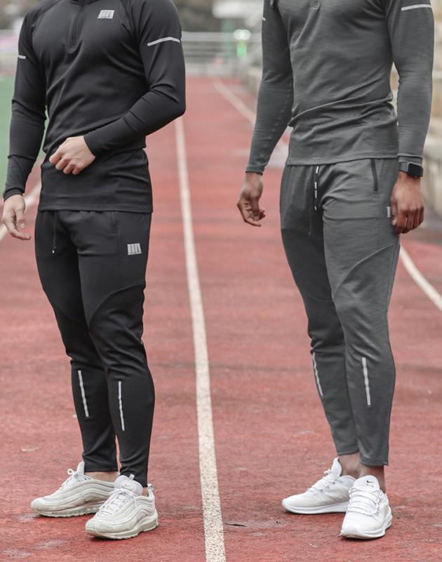 メンズ スポーツウェア セットアップ コットン 伸縮性 通気性 アウトドア トレーニングウェア 上下セット 運動着 ジャージ トップス パンツ 4色